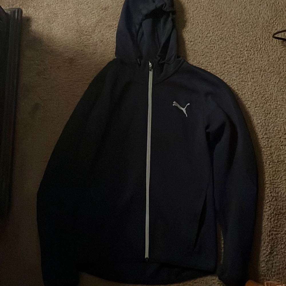 Blue puma zip up hoodie